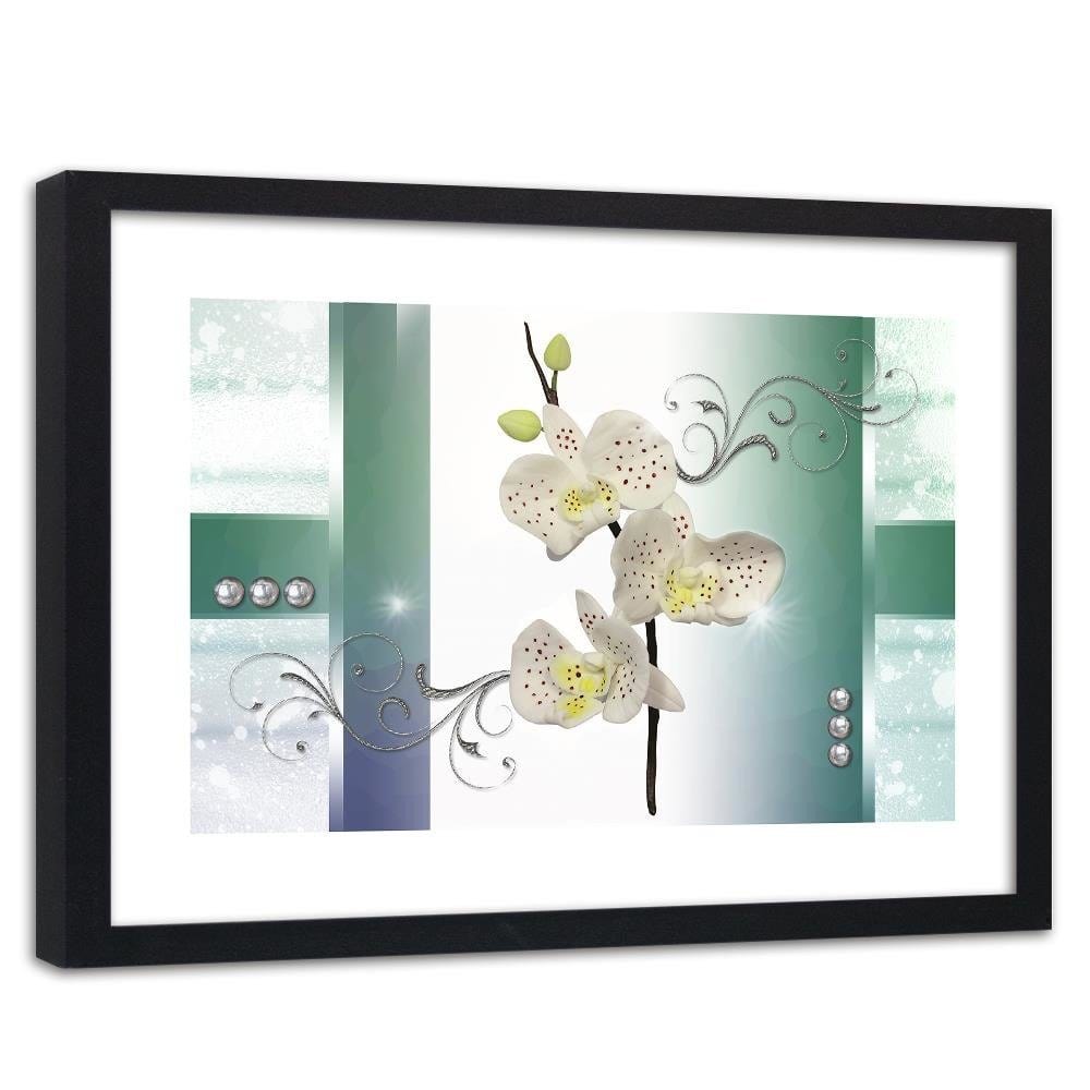 Glezna melnā rāmī - Orchid Speckled  Home Trends