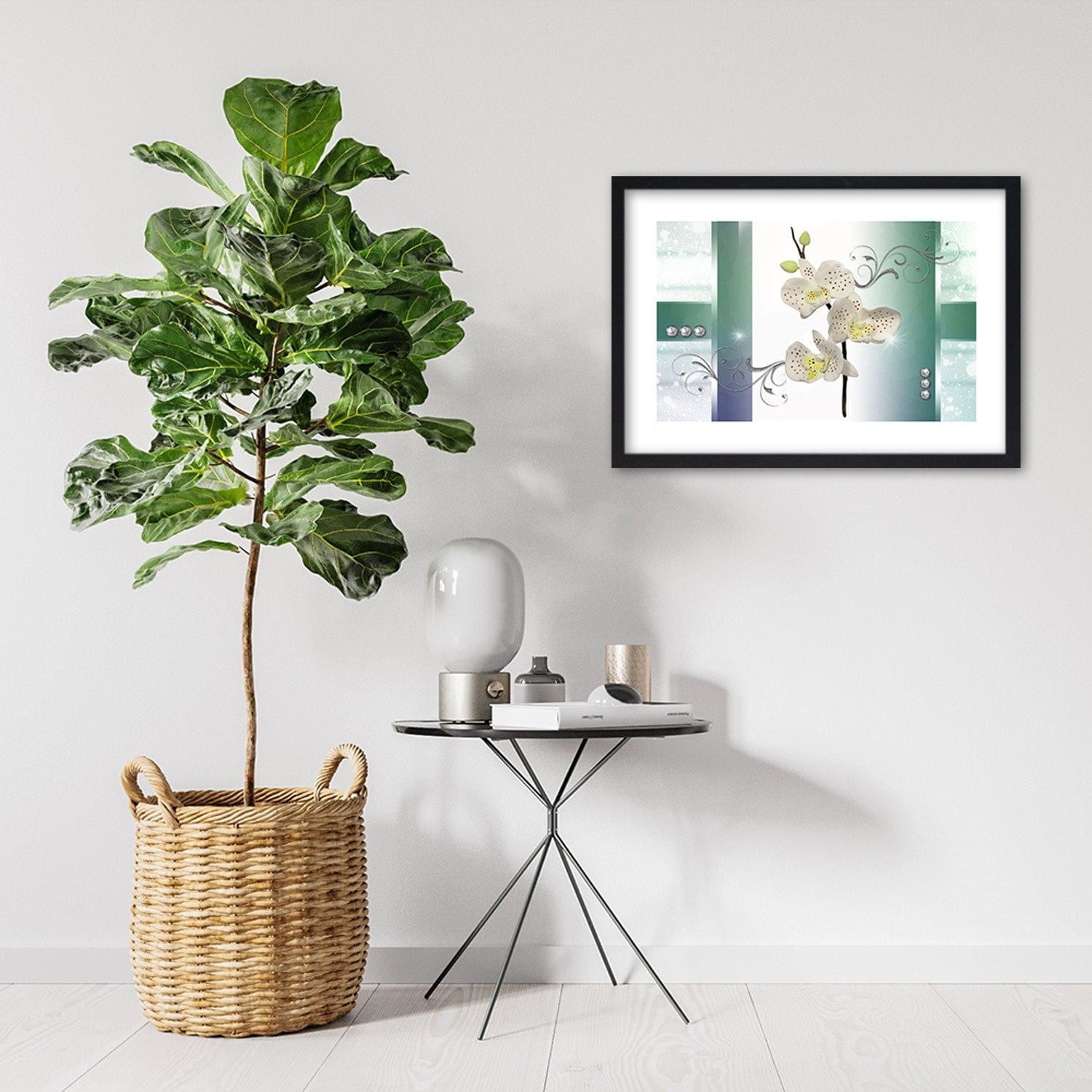 Glezna melnā rāmī - Orchid Speckled Home Trends
