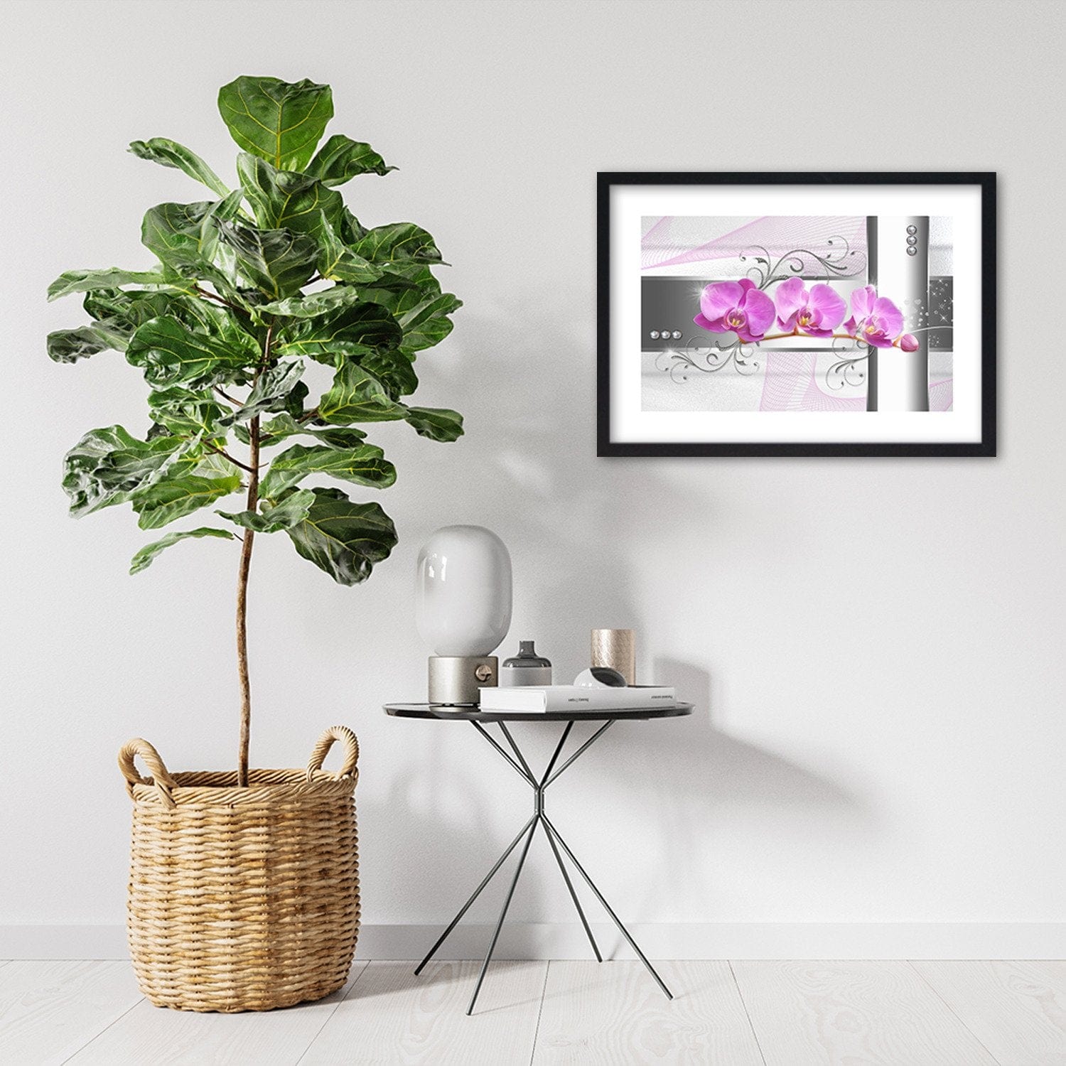 Glezna melnā rāmī - Orchids Abstraction 1 Home Trends