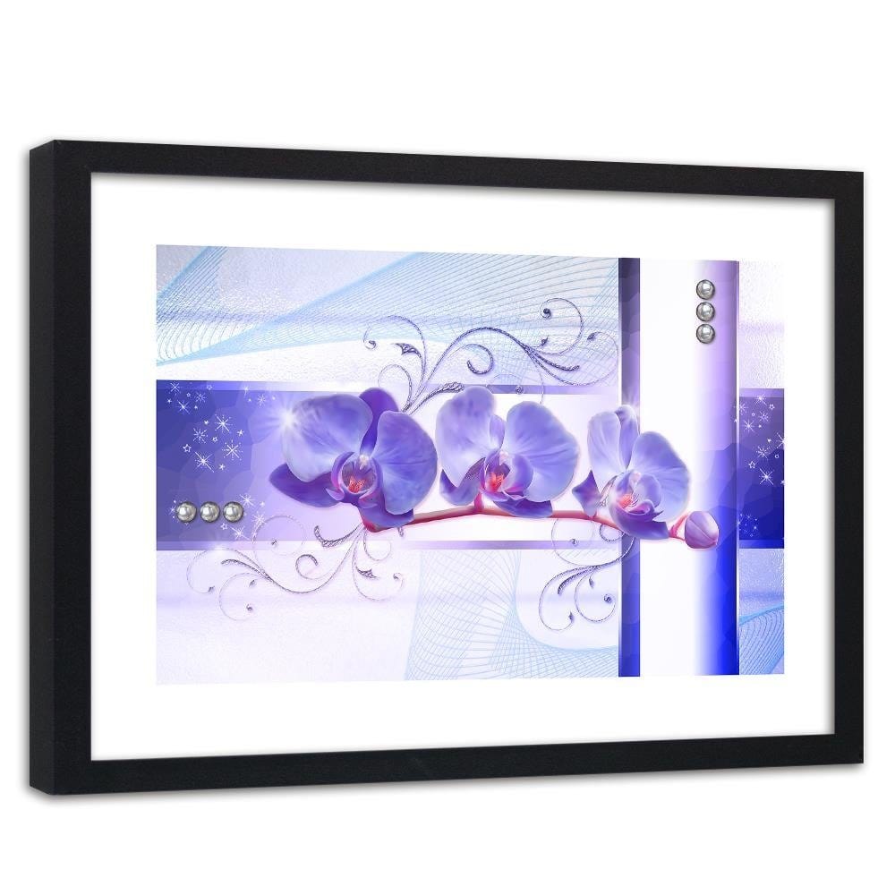 Glezna melnā rāmī - Orchids Abstraction 2 Home Trends