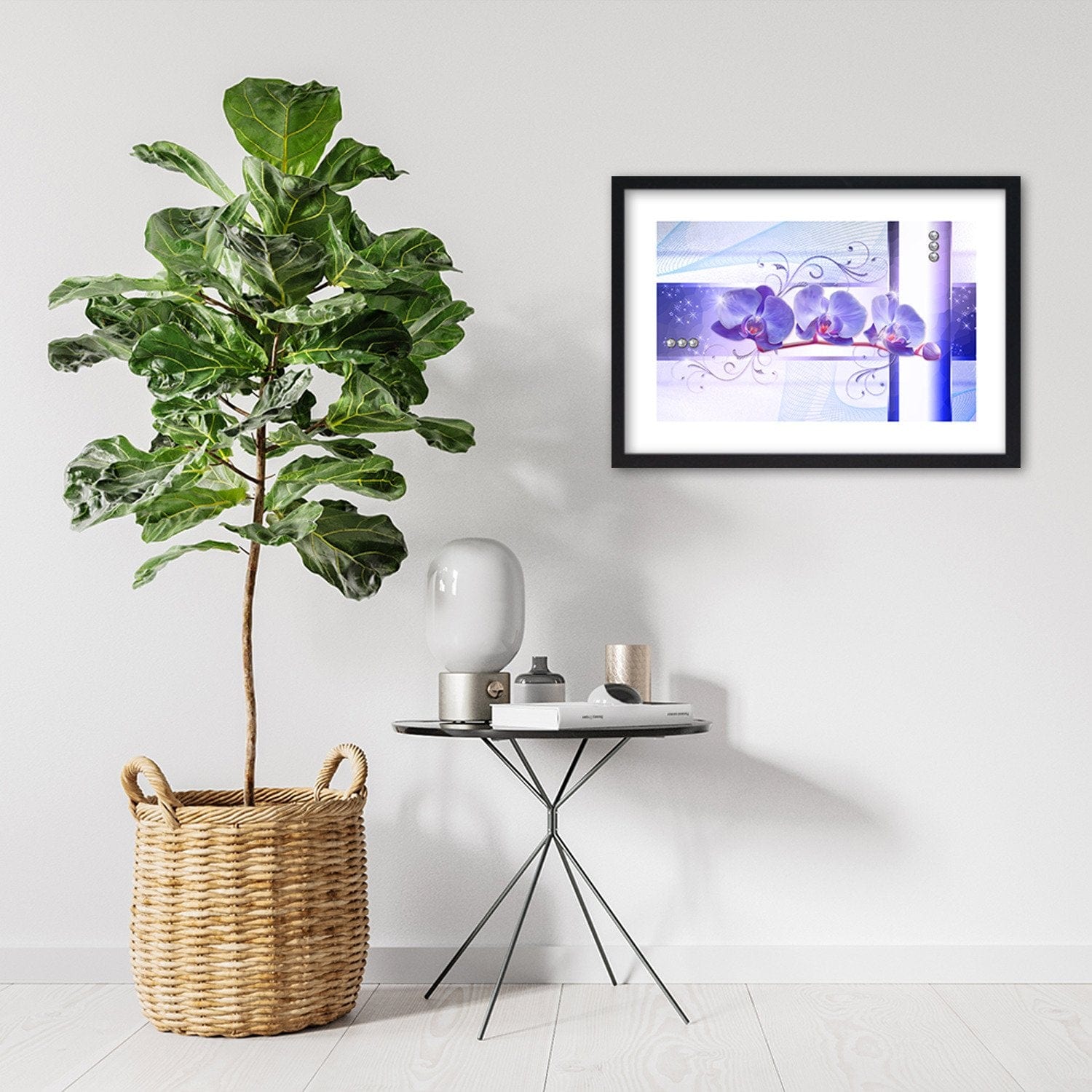 Glezna melnā rāmī - Orchids Abstraction 2 Home Trends