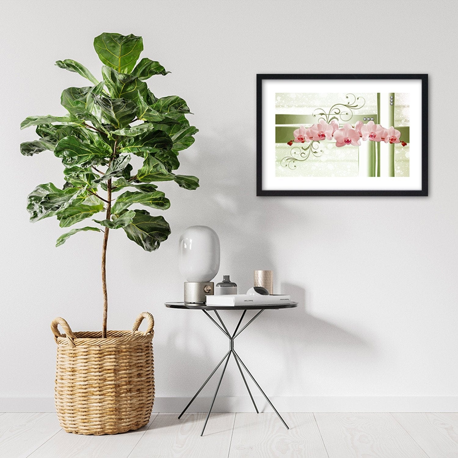 Glezna melnā rāmī - Orchids Abstraction 4 Home Trends