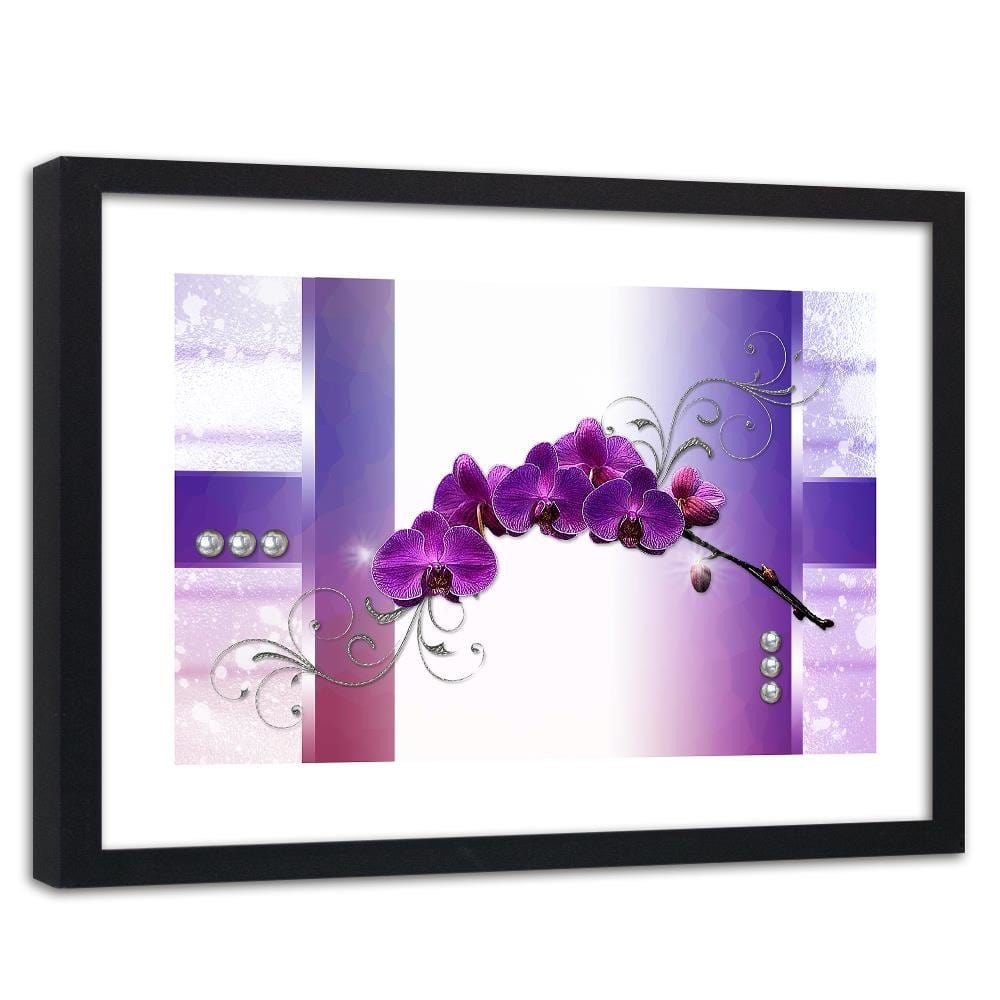 Glezna melnā rāmī - Orchids Abstraction 5 Home Trends