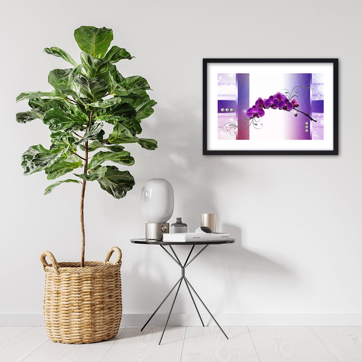 Glezna melnā rāmī - Orchids Abstraction 5 Home Trends