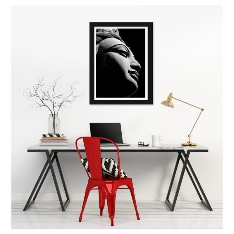 Glezna melnā rāmī - Oriental statue in black and white 2 Home Trends