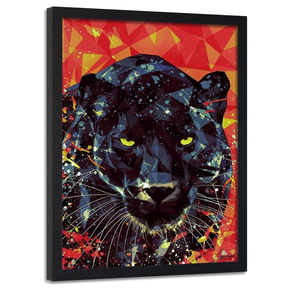 Glezna melnā rāmī - Painted Panther Home Trends