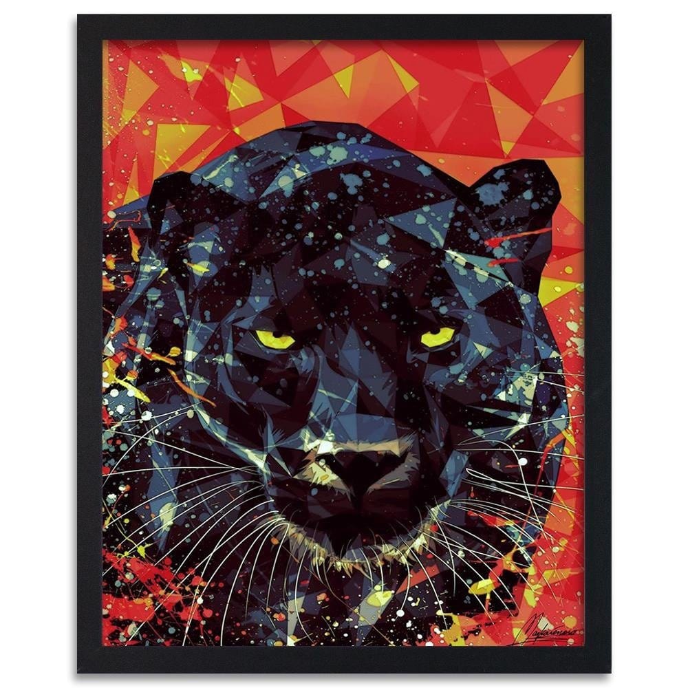 Glezna melnā rāmī - Painted Panther Home Trends