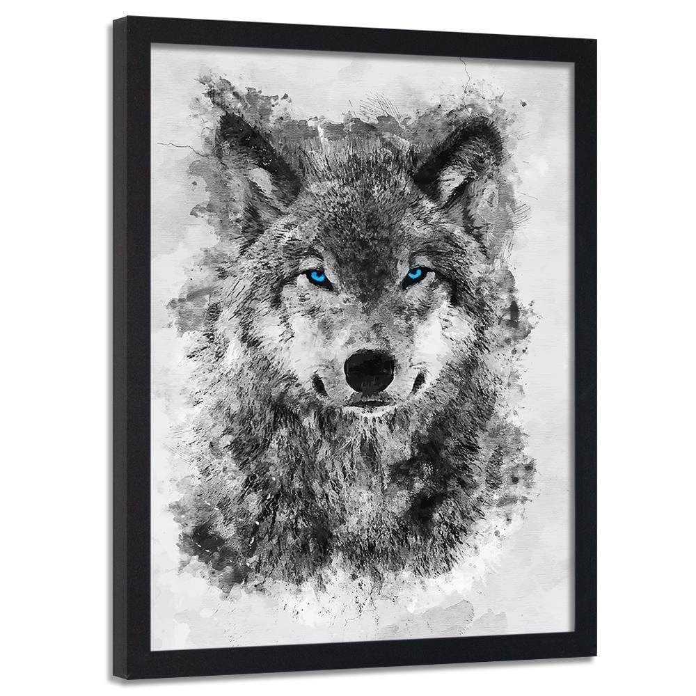 Glezna melnā rāmī - Painted Wolf Home Trends