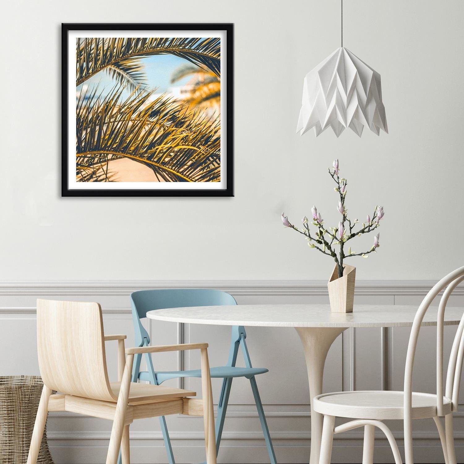 Glezna melnā rāmī - Palm Leaves Home Trends