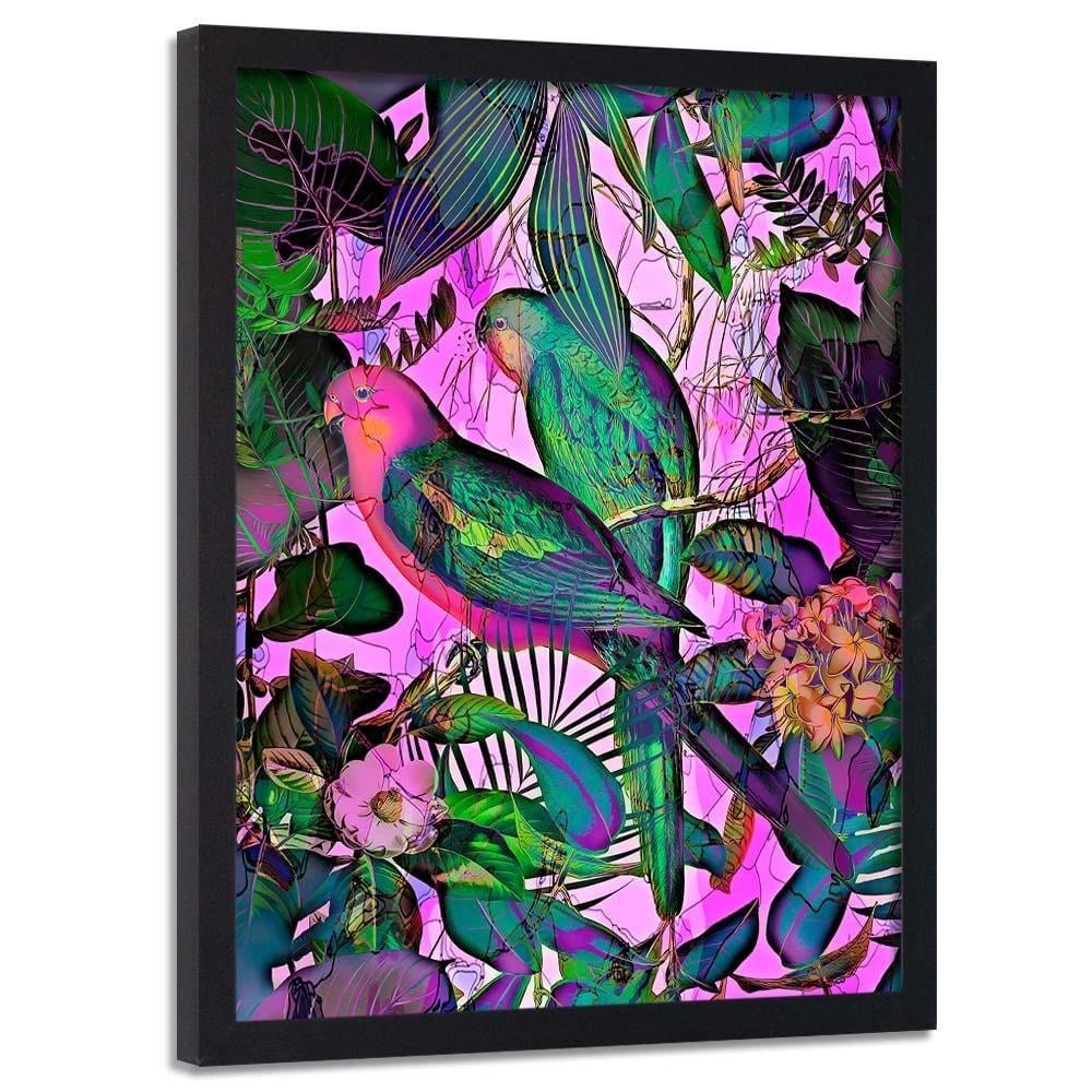 Glezna melnā rāmī - Paradise Parrots Home Trends