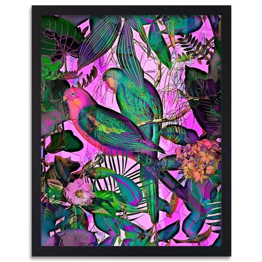 Glezna melnā rāmī - Paradise Parrots Home Trends