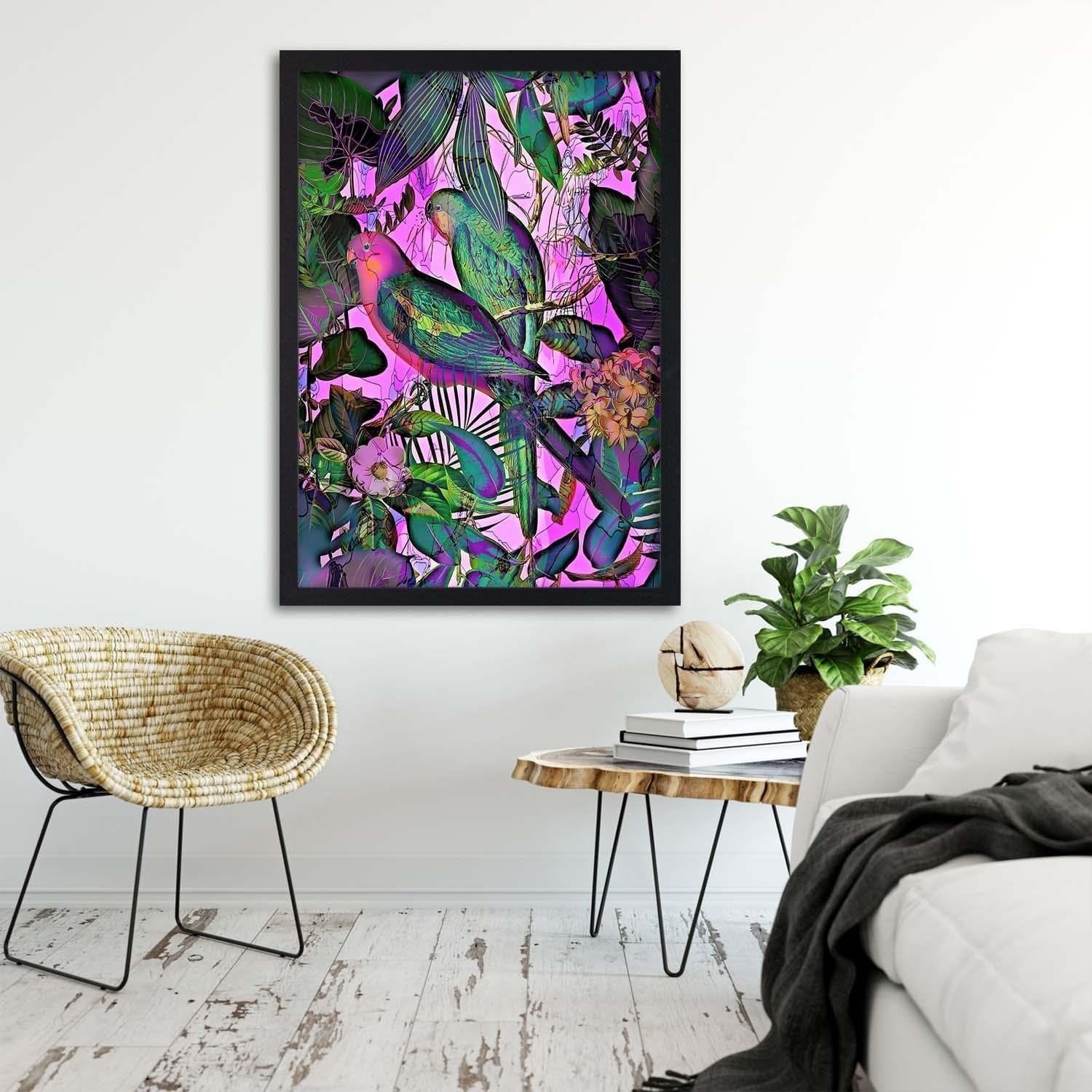 Glezna melnā rāmī - Paradise Parrots Home Trends