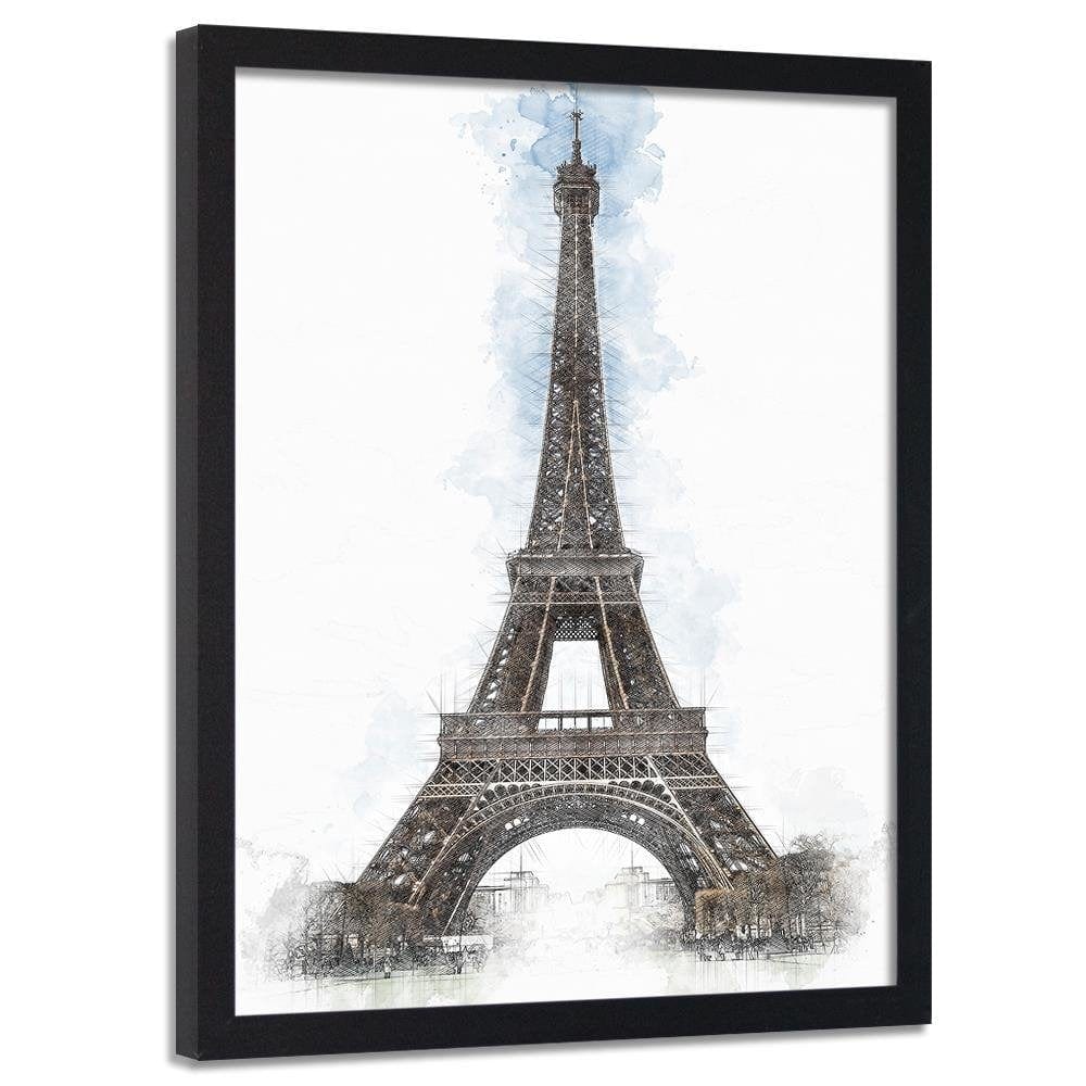 Glezna melnā rāmī - Paris Artwork Brown Home Trends