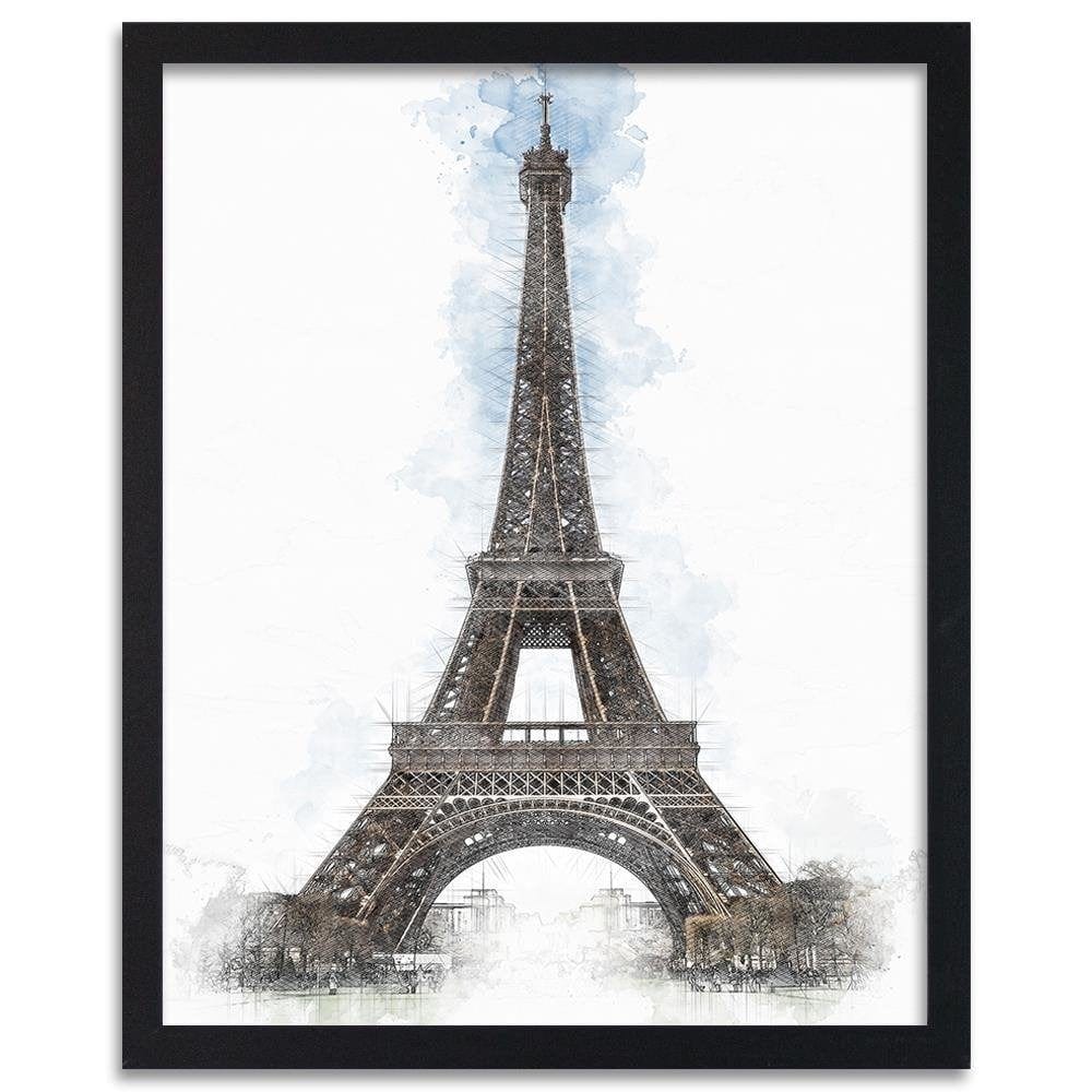 Glezna melnā rāmī - Paris Artwork Brown Home Trends