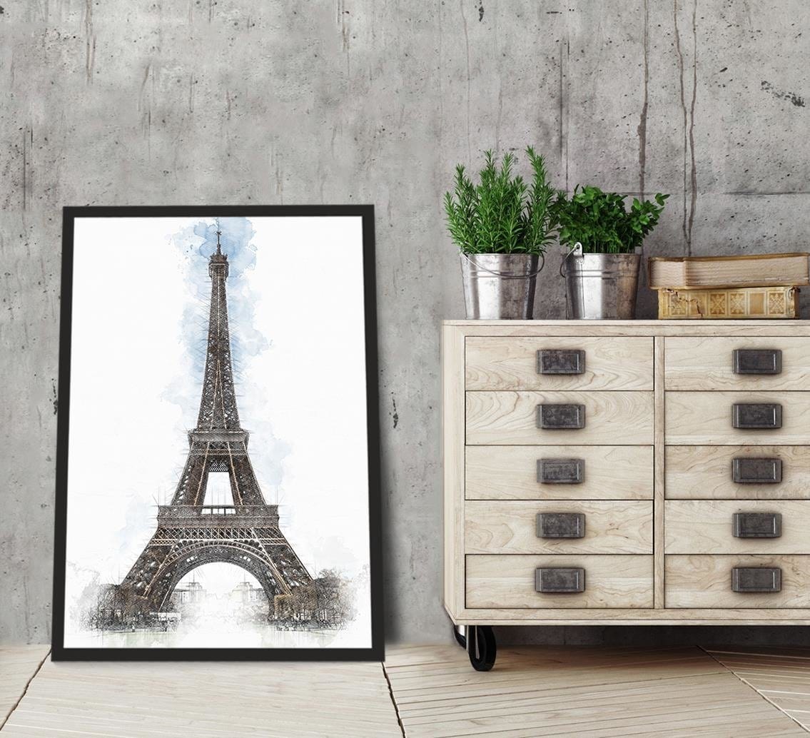 Glezna melnā rāmī - Paris Artwork Brown Home Trends