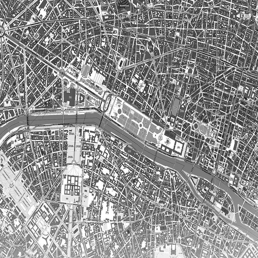 Glezna melnā rāmī - Paris City Plan Home Trends