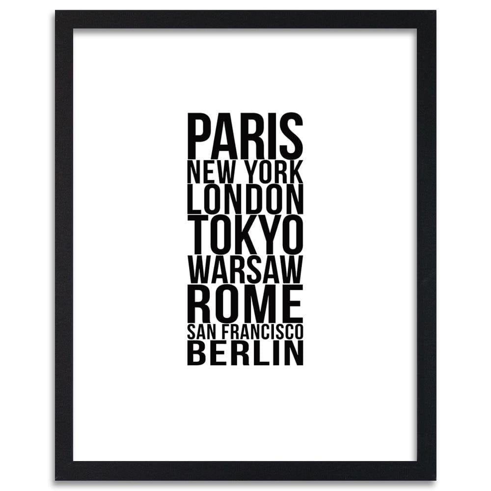 Glezna melnā rāmī - Paris London Tokyo Home Trends