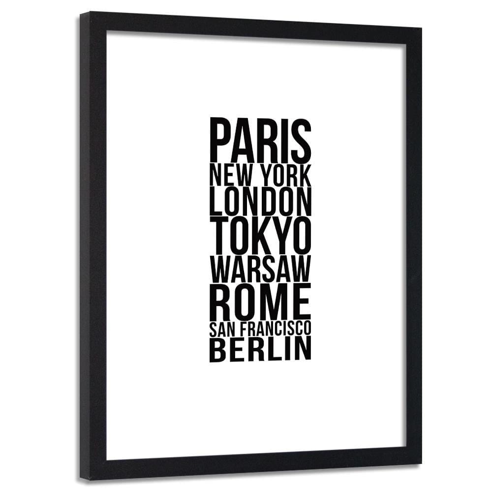 Glezna melnā rāmī - Paris London Tokyo Home Trends