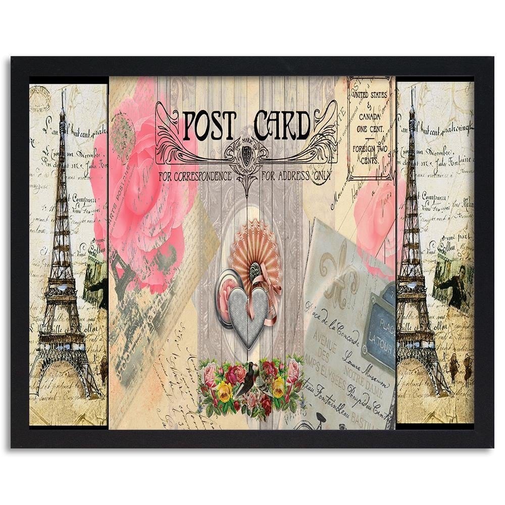 Glezna melnā rāmī - Paris Post Card Home Trends
