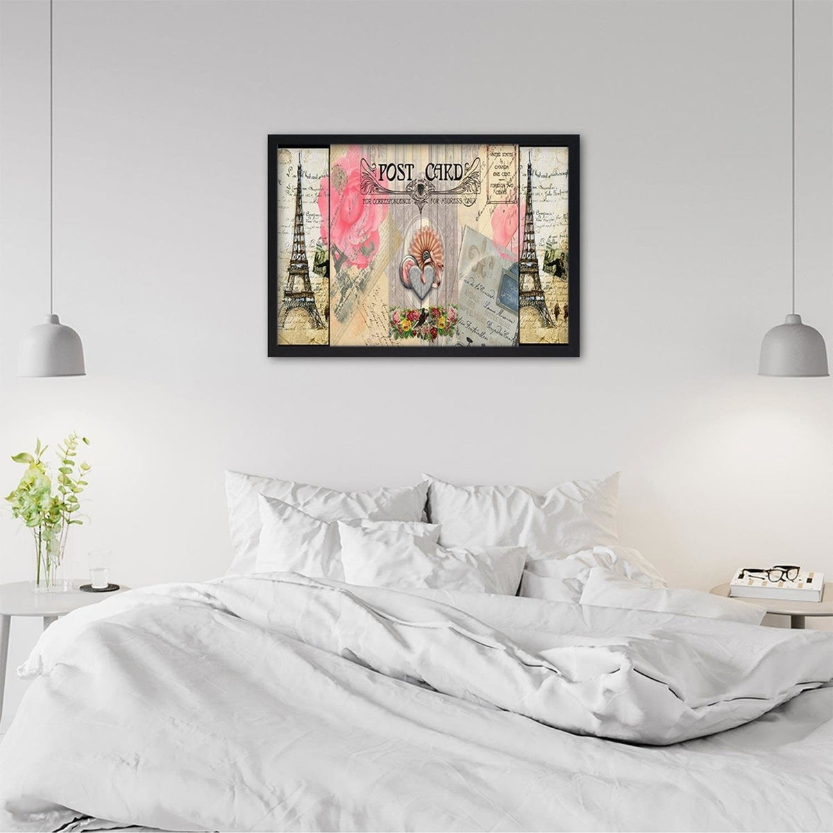Glezna melnā rāmī - Paris Post Card Home Trends