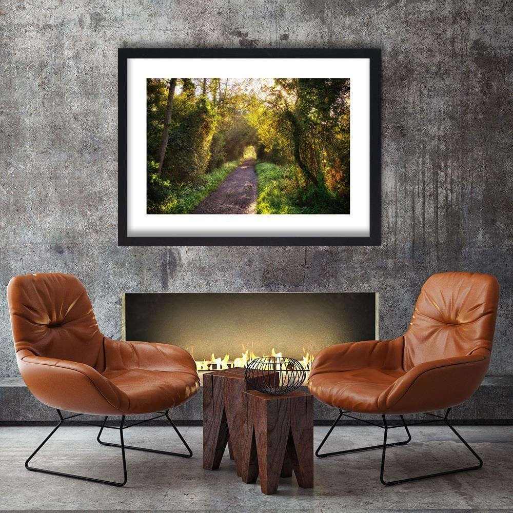 Glezna melnā rāmī - Path In Dense Forest Home Trends