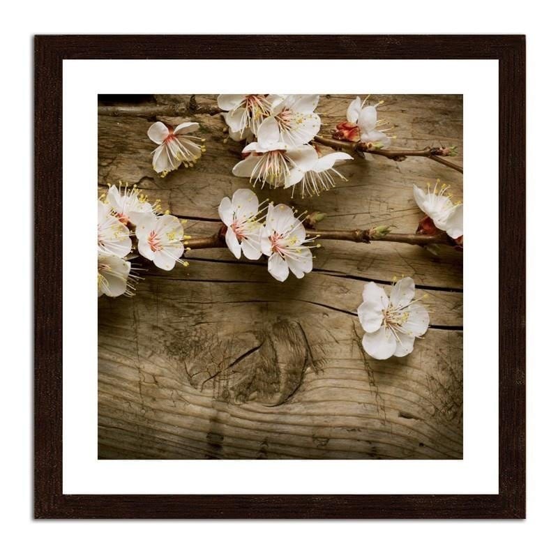 Glezna melnā rāmī - Peach flowers Home Trends