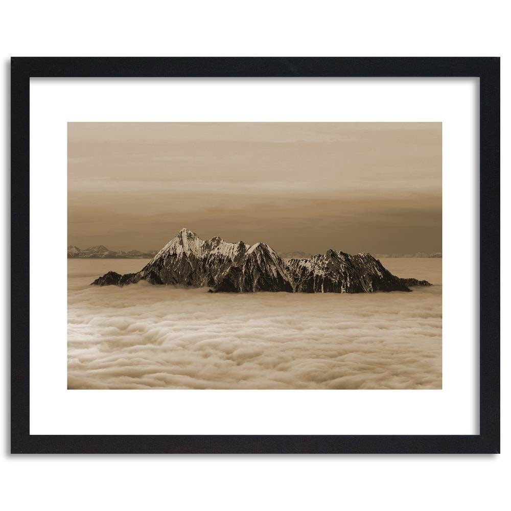 Glezna melnā rāmī - Peaks Above The Clouds 1 Home Trends