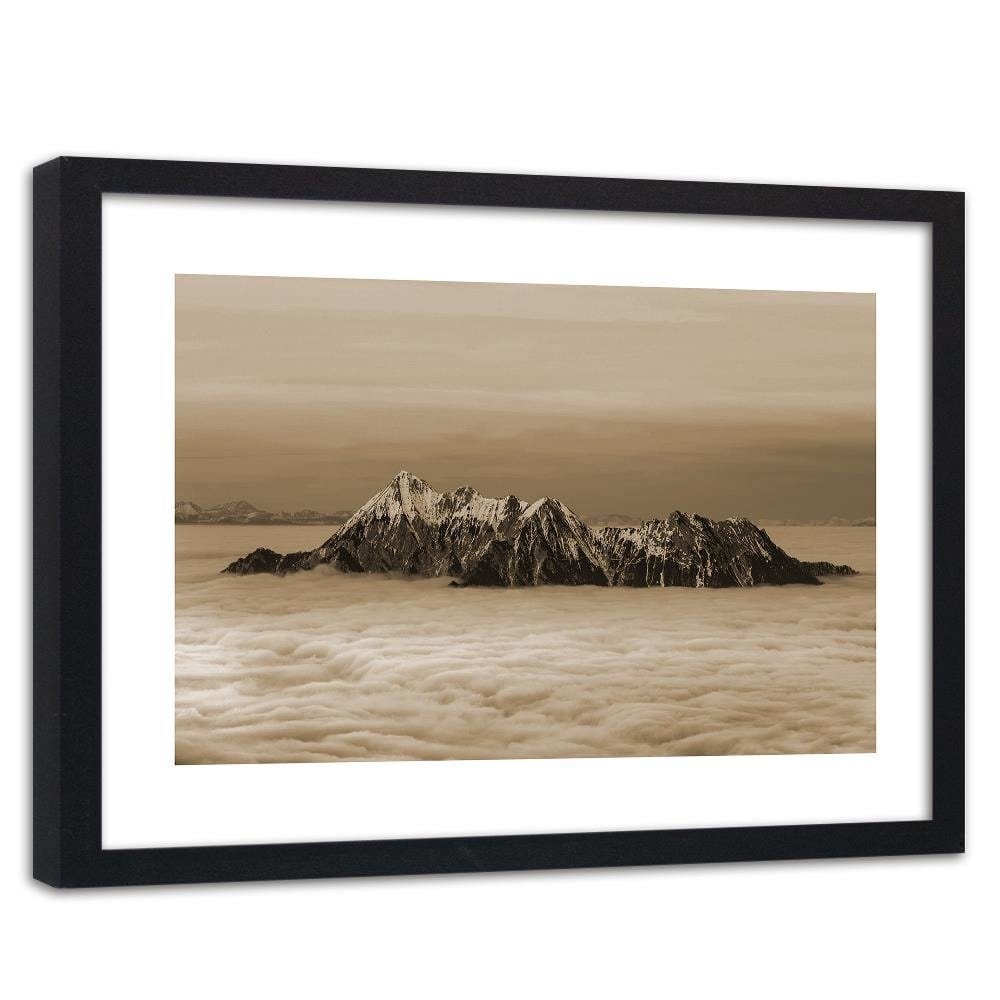 Glezna melnā rāmī - Peaks Above The Clouds 1 Home Trends