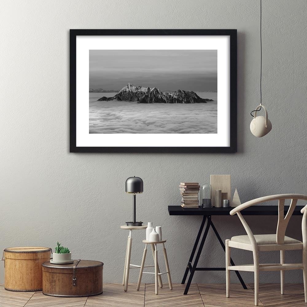 Glezna melnā rāmī - Peaks Above The Clouds 2 Home Trends