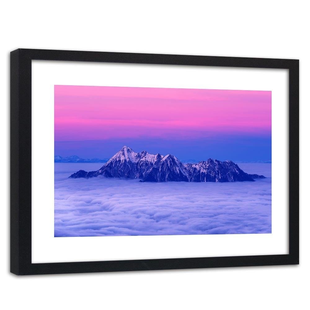 Glezna melnā rāmī - Peaks Above The Clouds 3 Home Trends