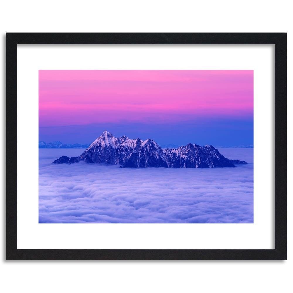 Glezna melnā rāmī - Peaks Above The Clouds 3 Home Trends