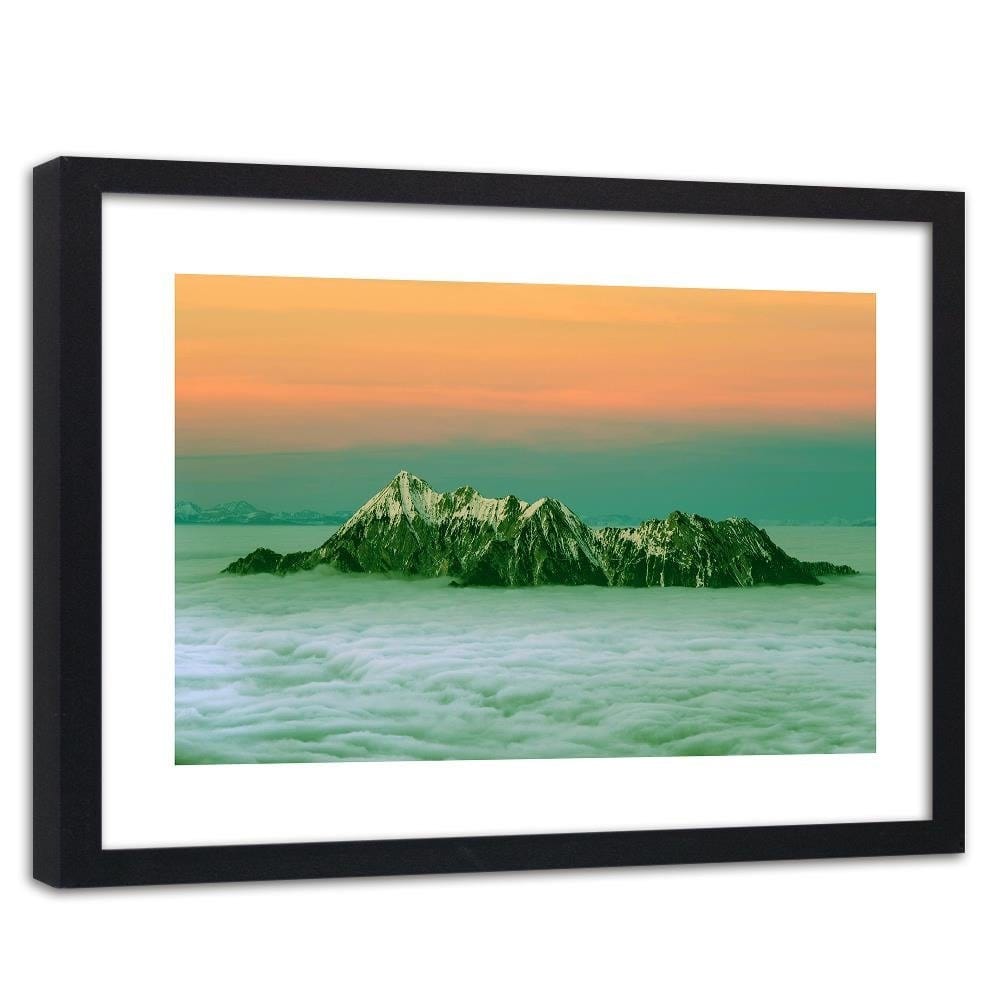 Glezna melnā rāmī - Peaks Above The Clouds 4 Home Trends