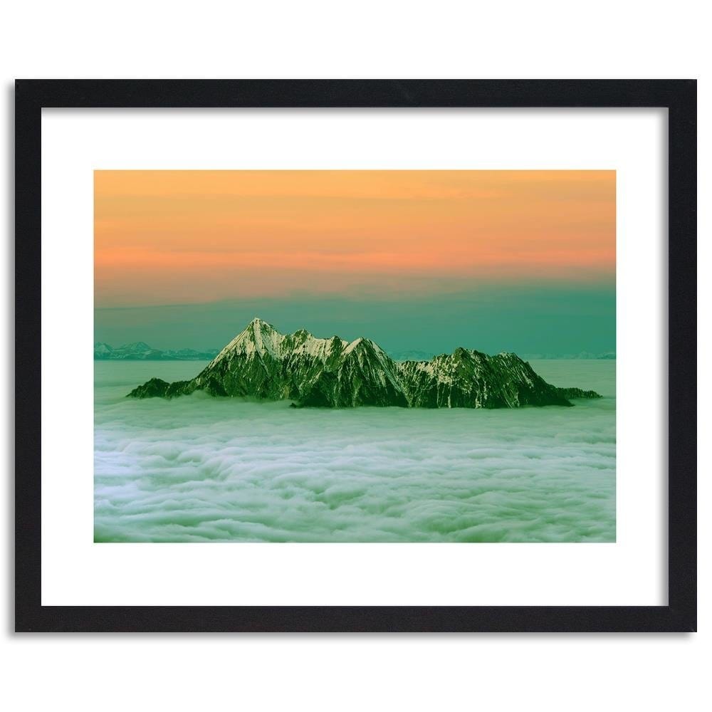 Glezna melnā rāmī - Peaks Above The Clouds 4 Home Trends