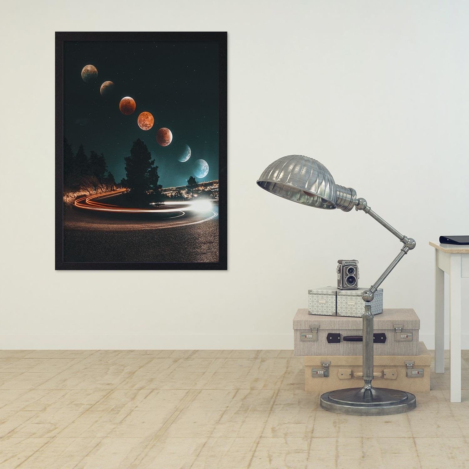 Glezna melnā rāmī - Phases Of The Moon And The Lights Home Trends