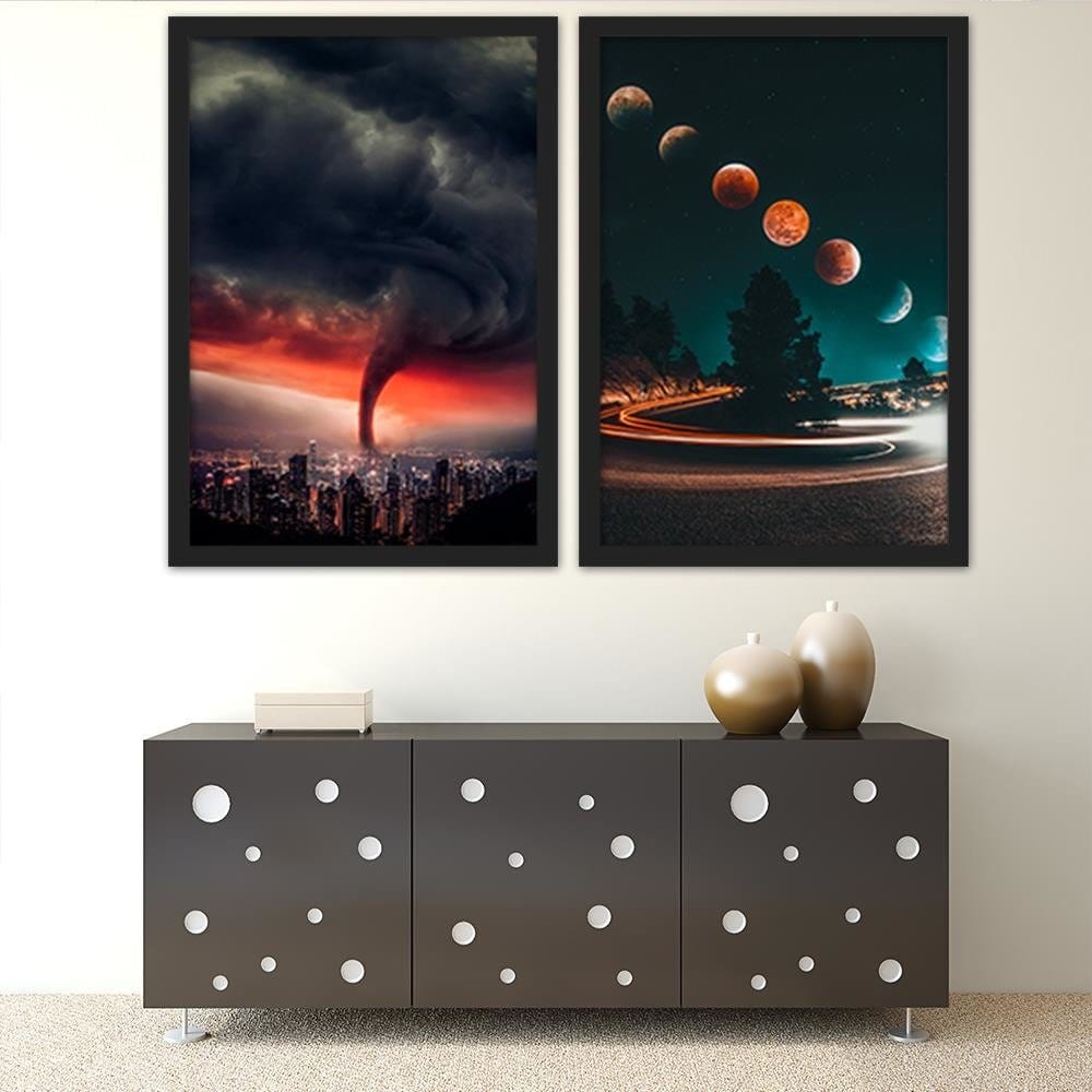 Glezna melnā rāmī - Phases Of The Moon And The Lights Home Trends