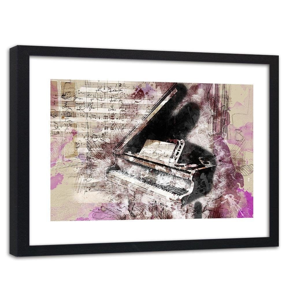 Glezna melnā rāmī - Piano Abstraction Home Trends
