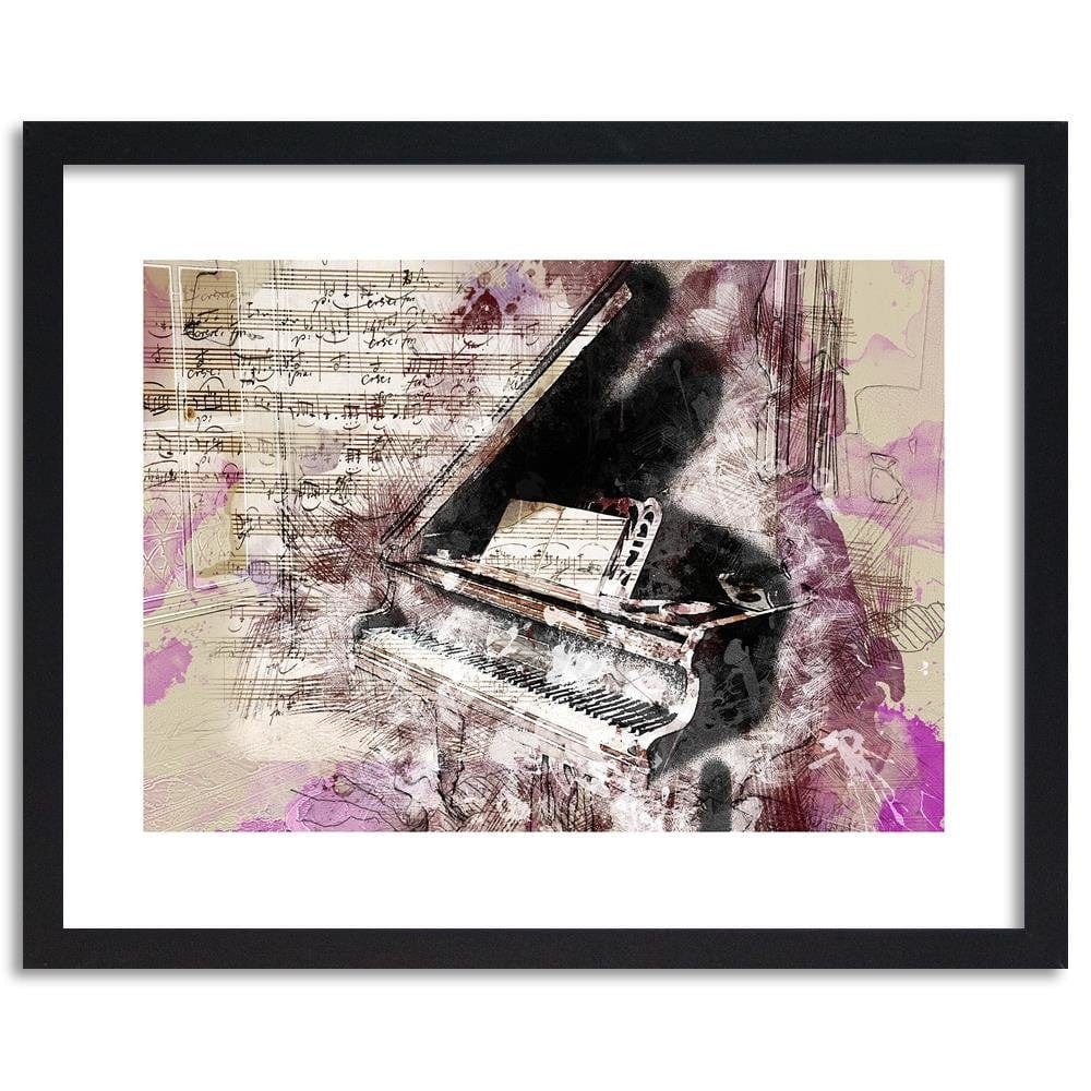 Glezna melnā rāmī - Piano Abstraction Home Trends