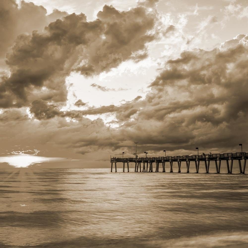 Glezna melnā rāmī - Pier And Sunset 1 Home Trends