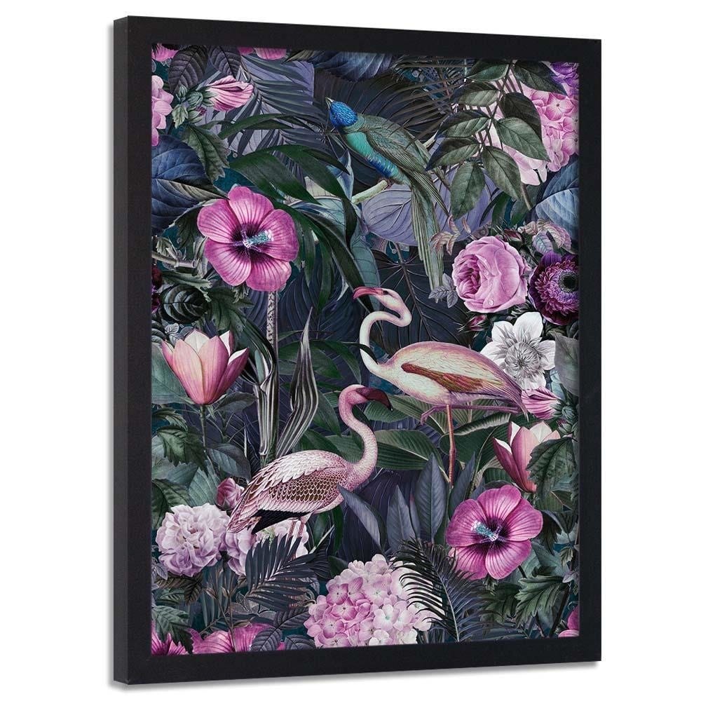 Glezna melnā rāmī - Pink Birds Home Trends