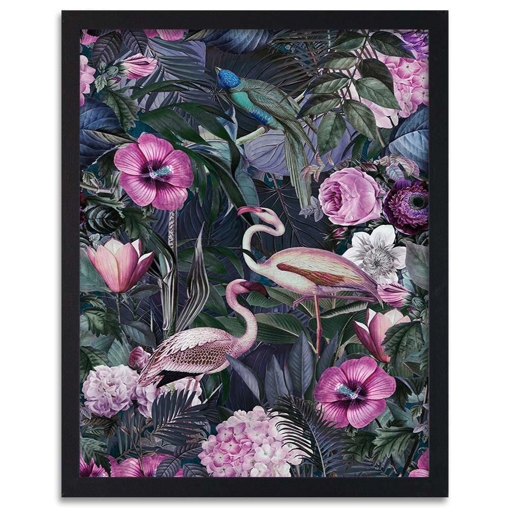 Glezna melnā rāmī - Pink Birds Home Trends