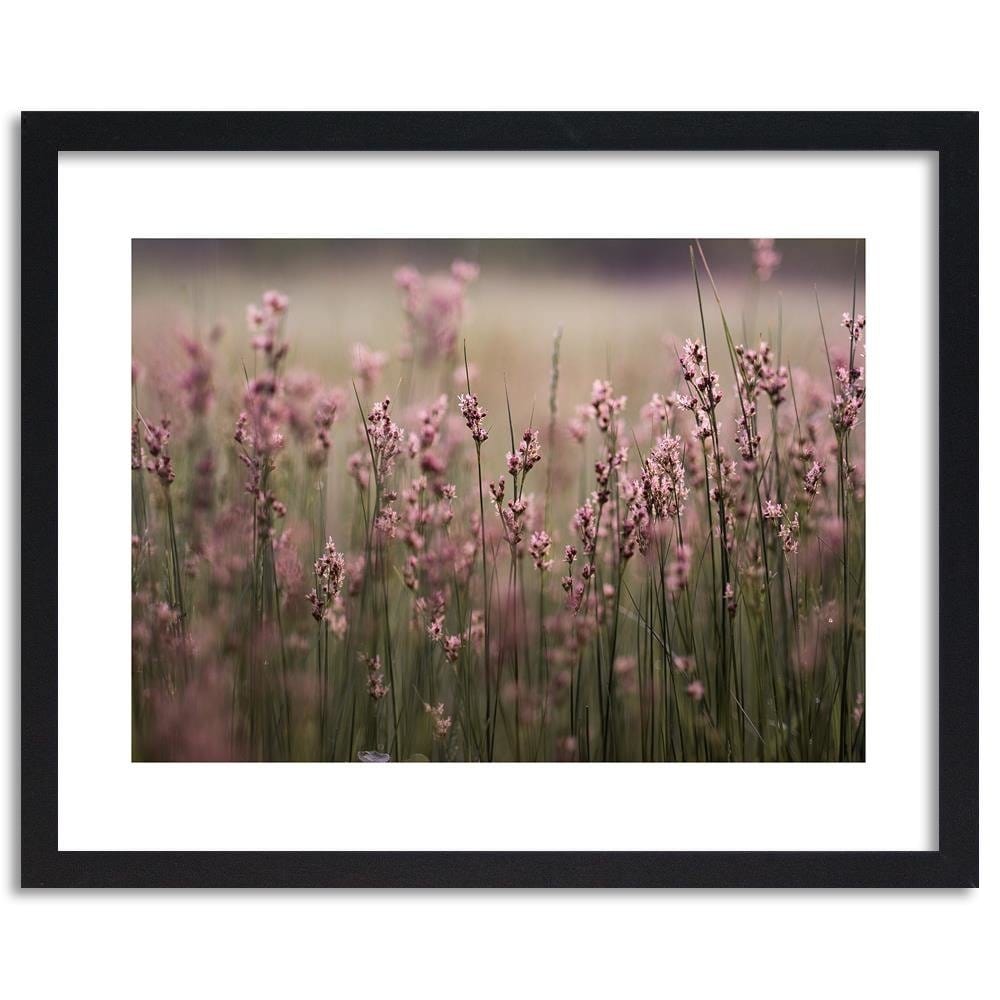 Glezna melnā rāmī - Pink Flower Field Home Trends