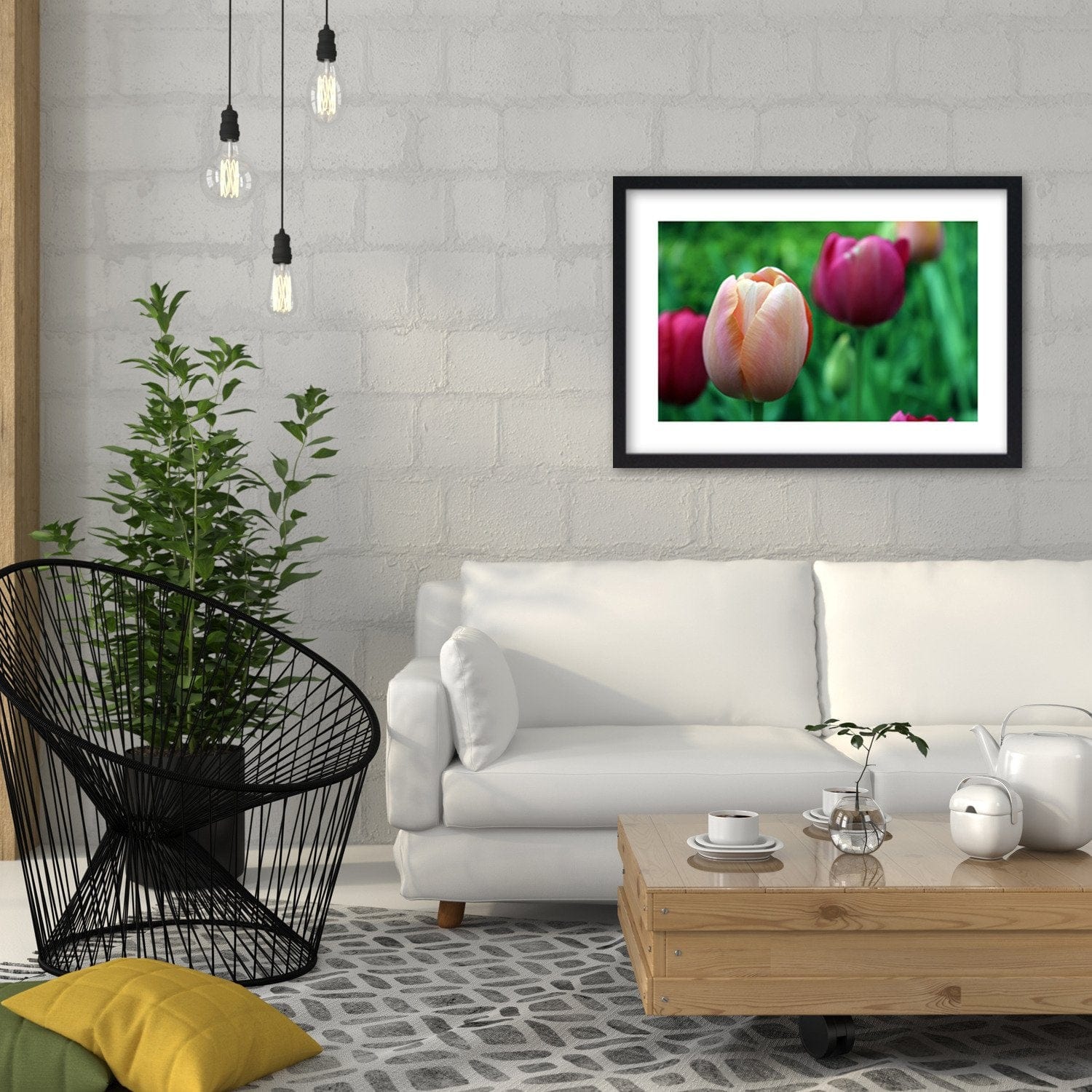 Glezna melnā rāmī - Pink Tulip Home Trends