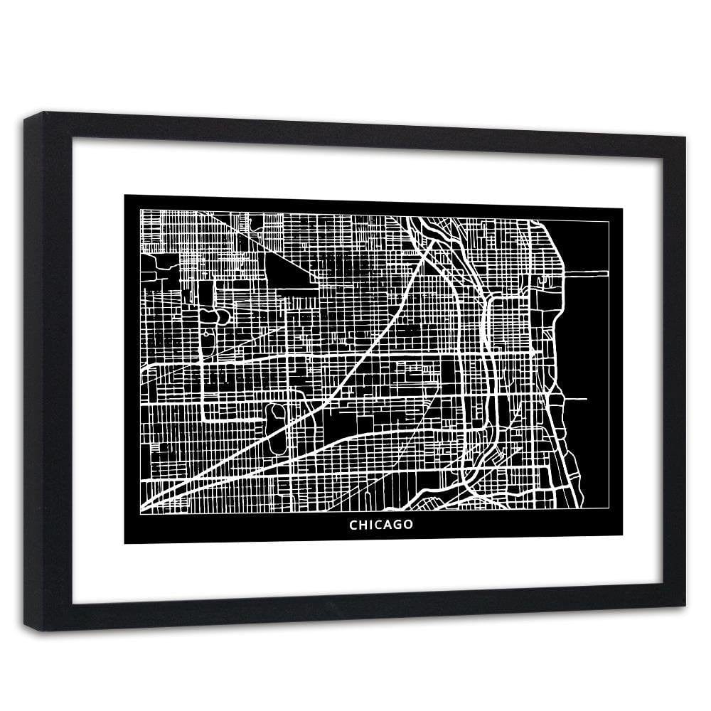 Glezna melnā rāmī - Plan Of Chicago Home Trends