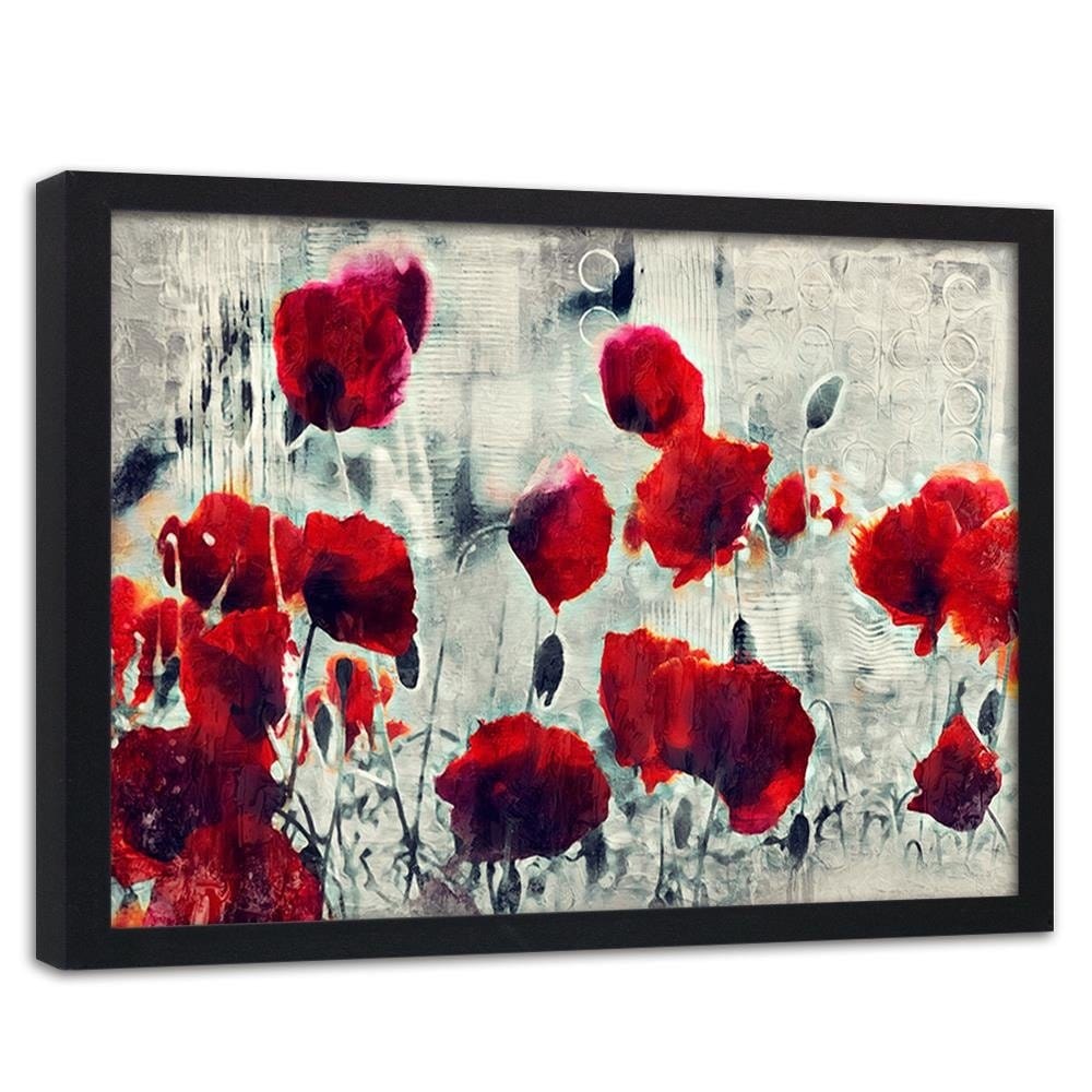 Glezna melnā rāmī - Poppy Flowers 1 Home Trends