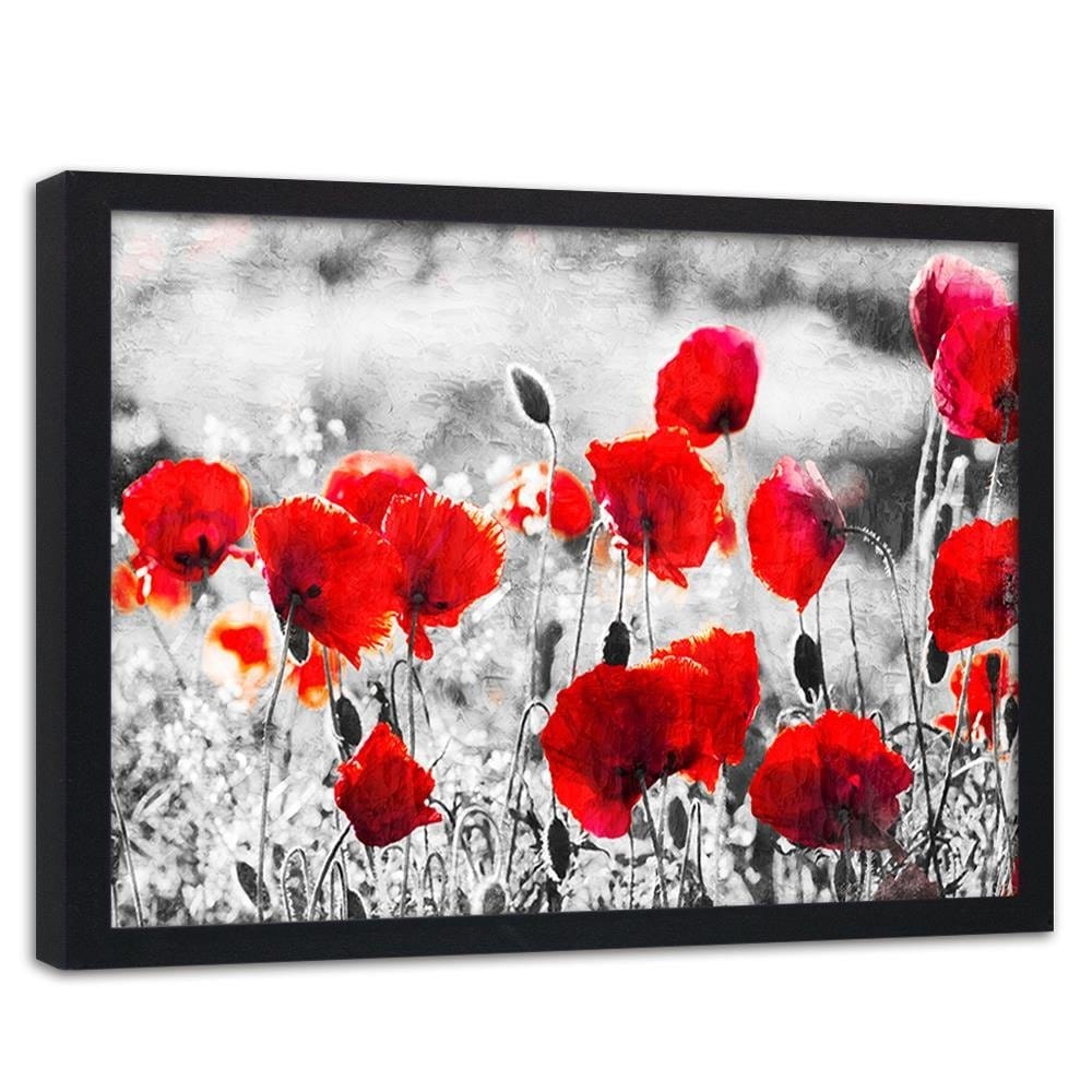 Glezna melnā rāmī - Poppy Flowers 2 Home Trends