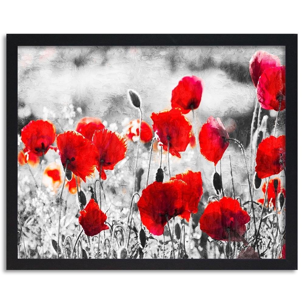 Glezna melnā rāmī - Poppy Flowers 2 Home Trends