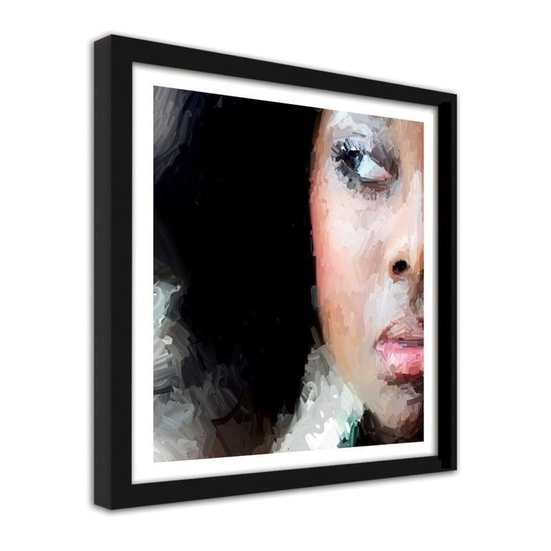 Glezna melnā rāmī - Portrait of a dark woman Home Trends