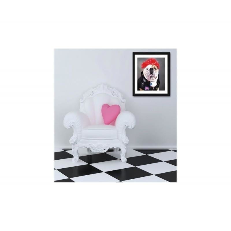 Glezna melnā rāmī - Punk dog small photo - hidden Home Trends