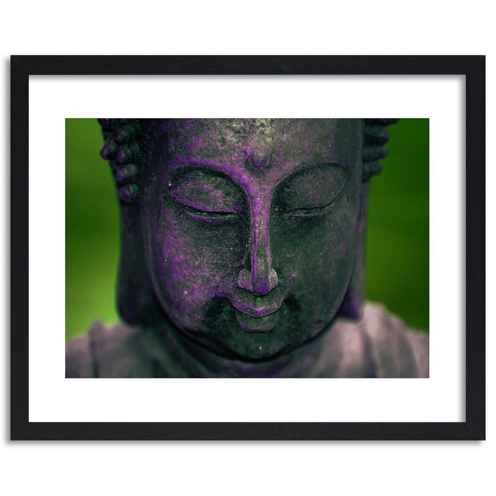 Glezna melnā rāmī - Purple Buddha Head Home Trends