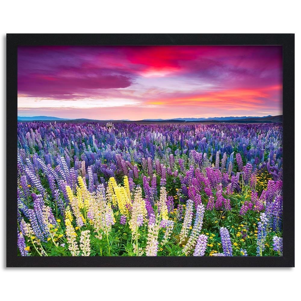 Glezna melnā rāmī - Purple Flowers Home Trends